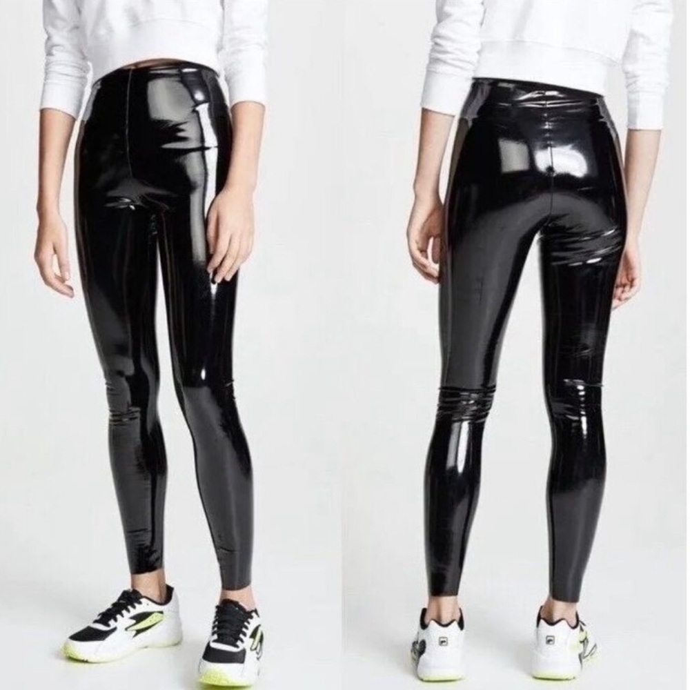 Commando Control Top Faux Patent Leather Leggings SLG25 Black Large